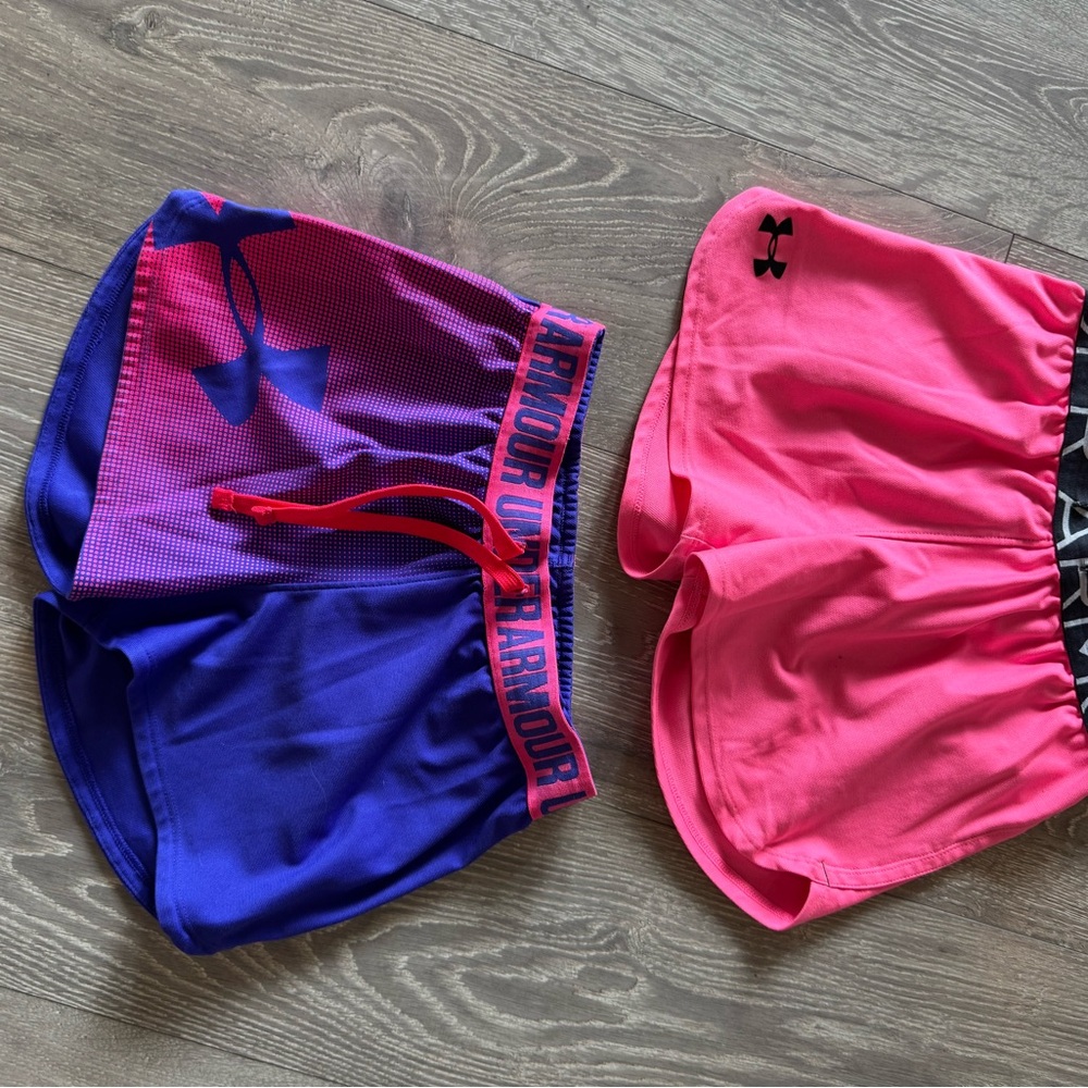 Under Armour Pink and Blue Sports Shorts